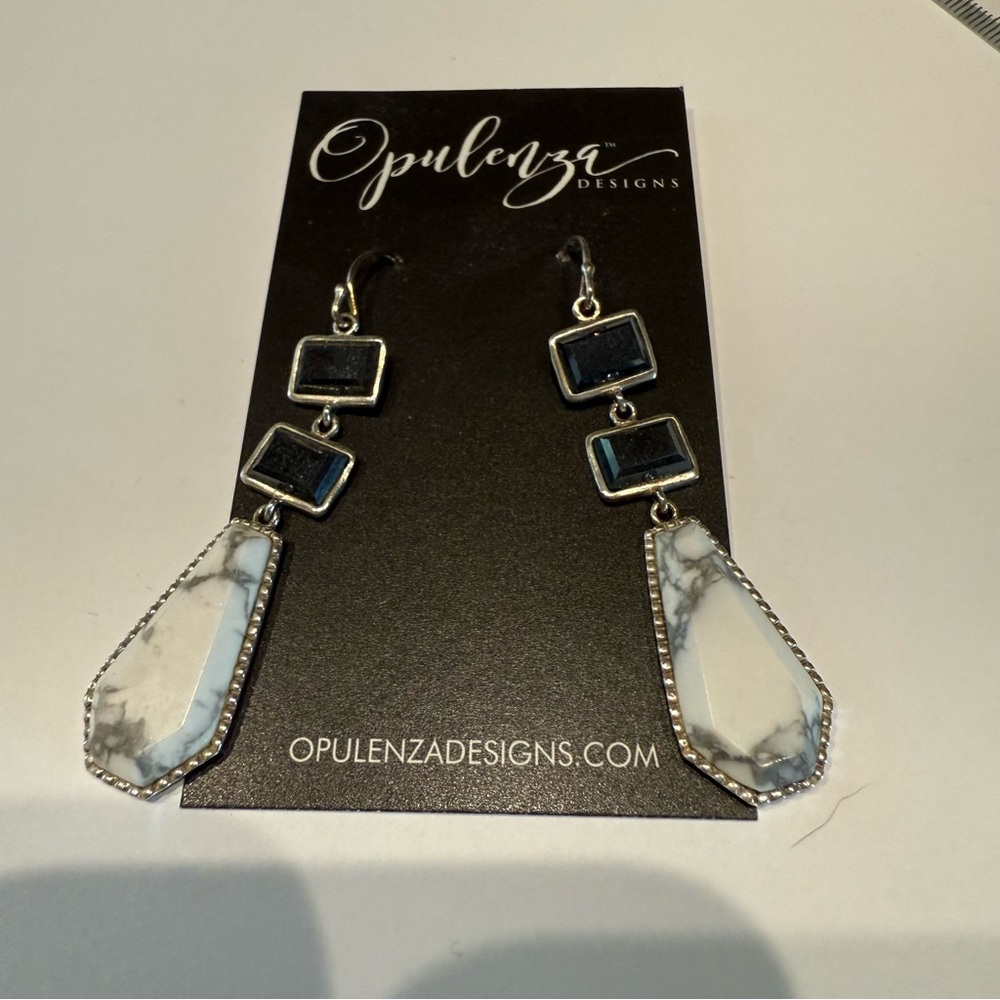 Opulenza Silver and Black Earrings